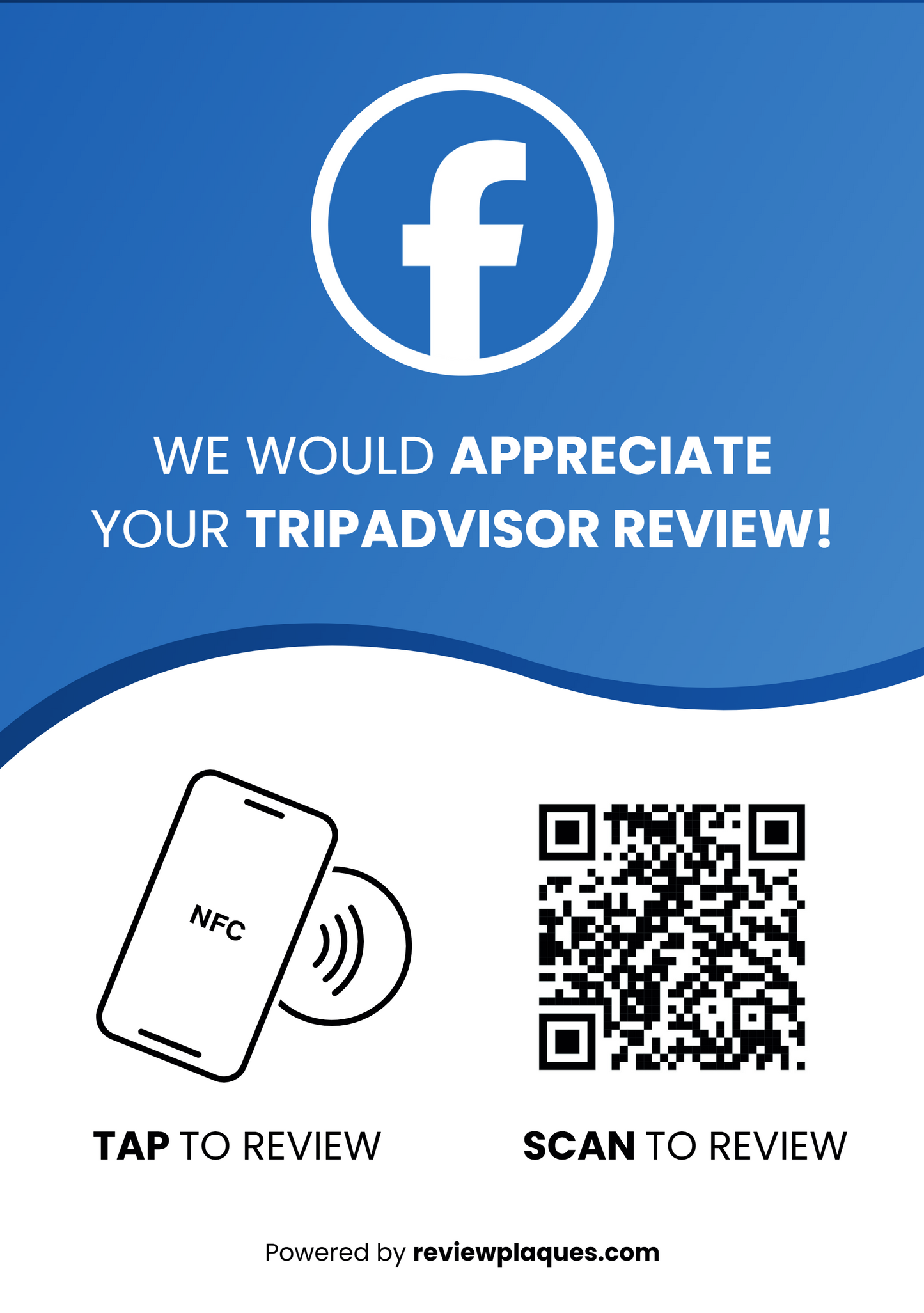 Facebook Review Plaque with Integrated NFC Technology